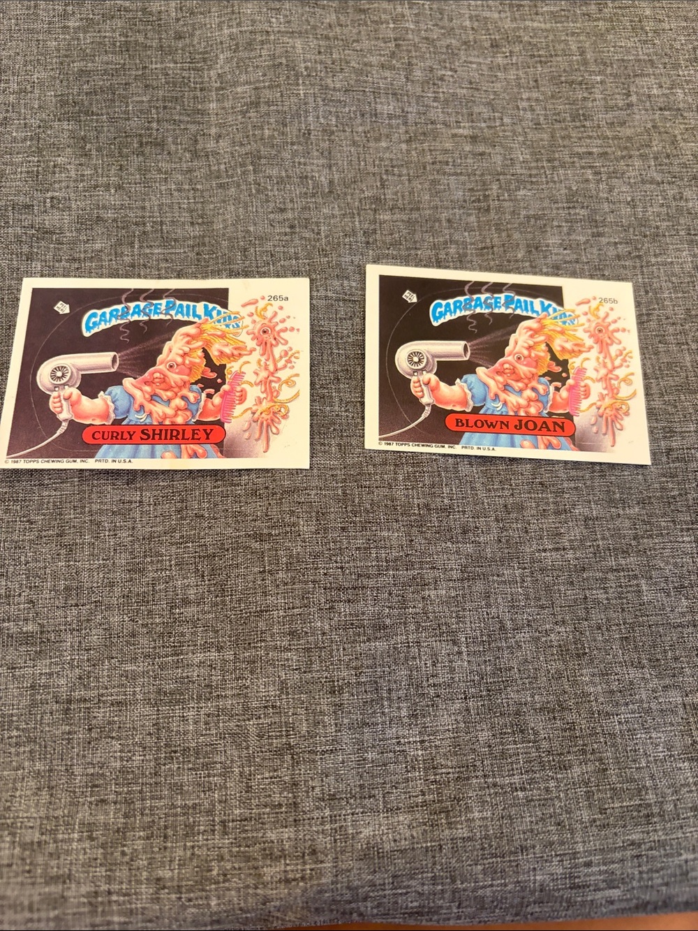 Garbage Pail Kids Curly Shirley & Blown Joan Cards